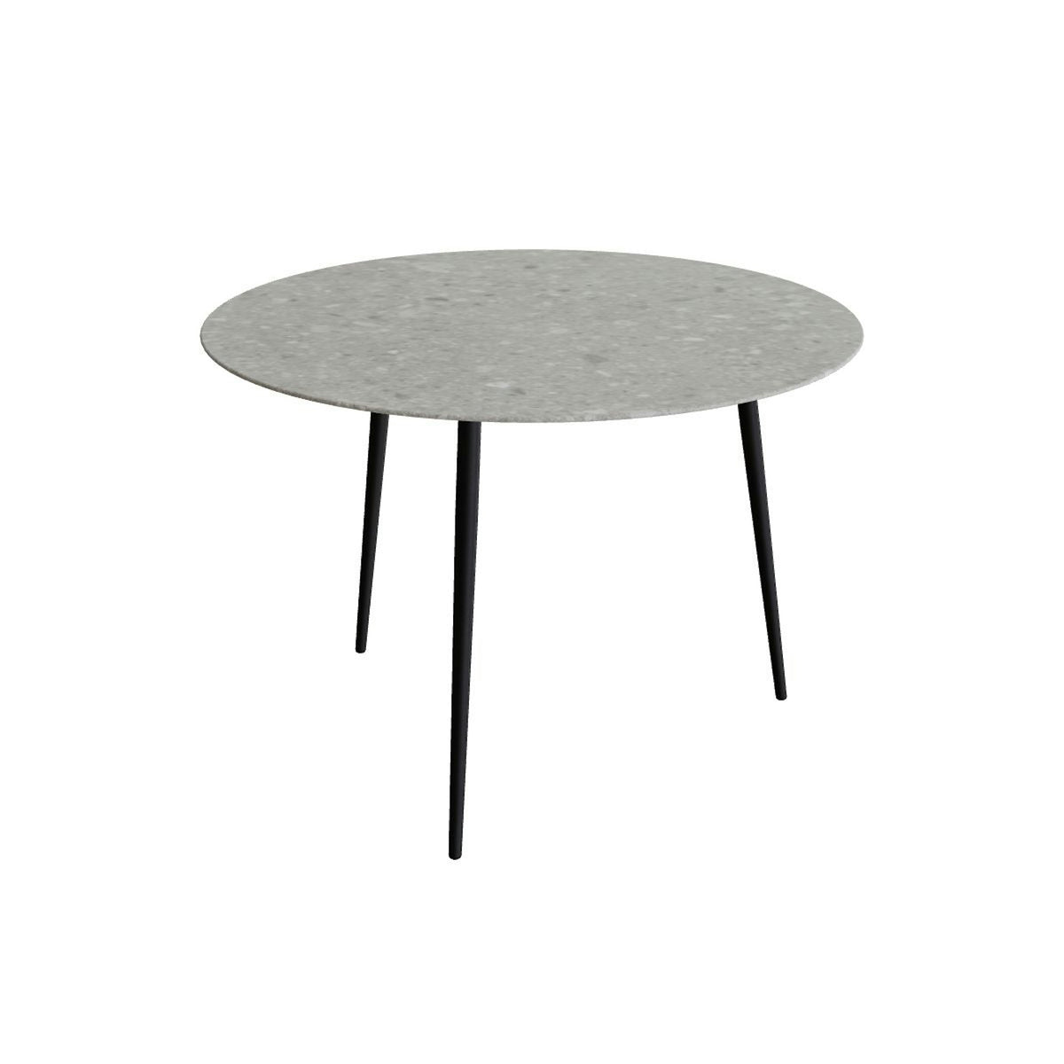 Royal Botania Styletto Bartisch rund 160 cm – Alu bronze · Keramik grau gemustert (Ceppo Dolomitica)