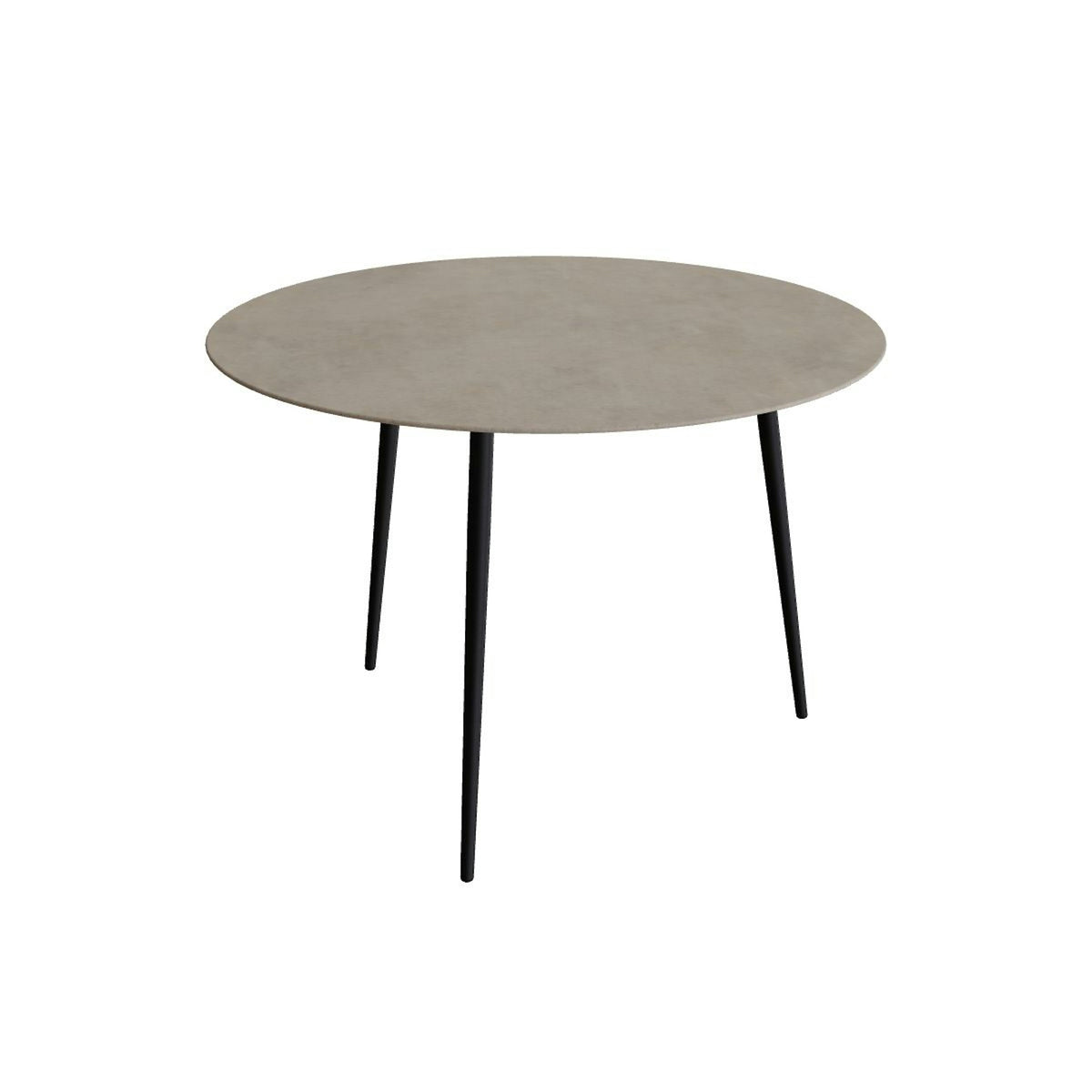 Royal Botania Styletto Bartisch rund 160 cm – Alu bronze · Keramik graubraun (Terra Sabbia)