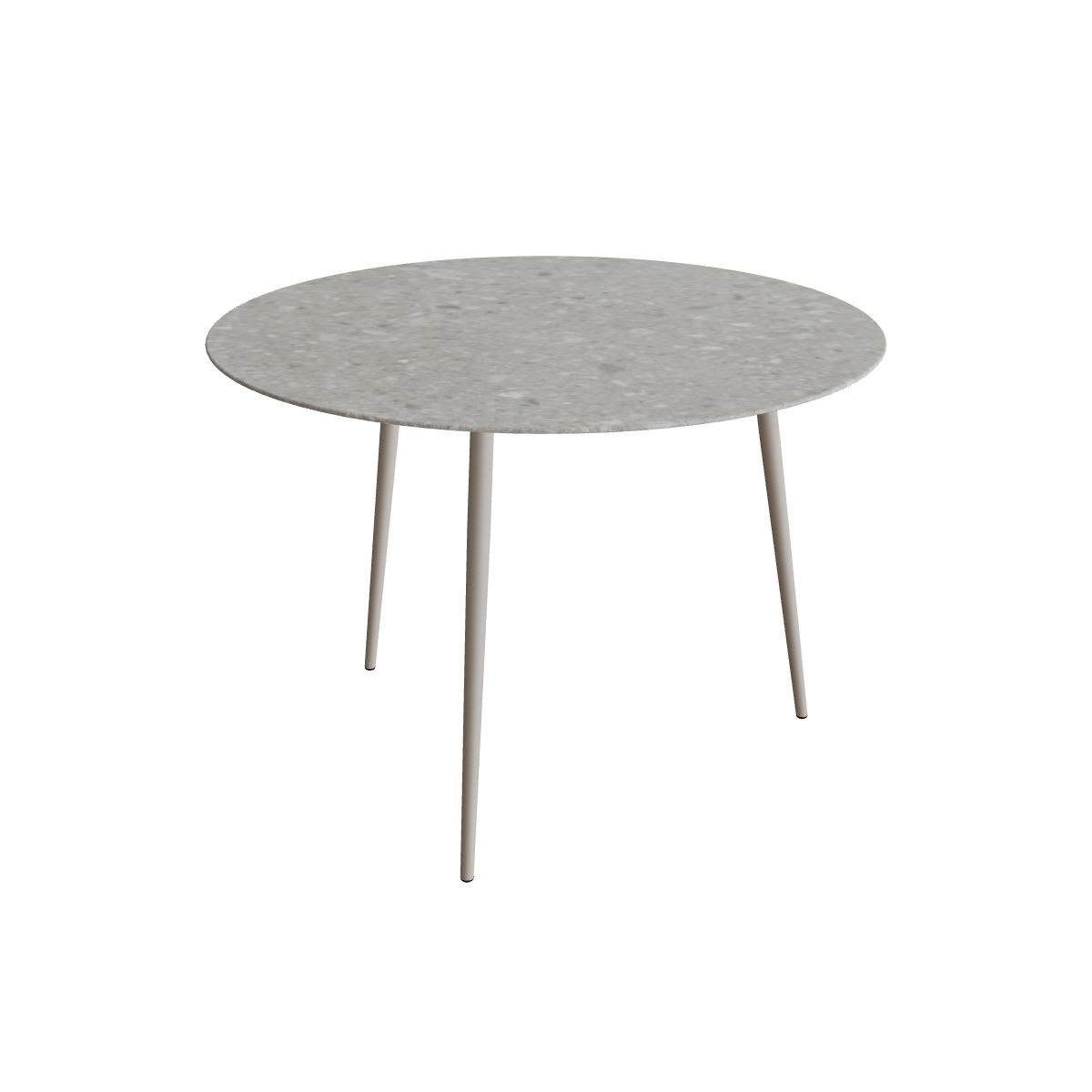 Royal Botania Styletto Bartisch rund 160 cm, Alu pebble, Keramik grau gemustert (Ceppo Dolomitica)