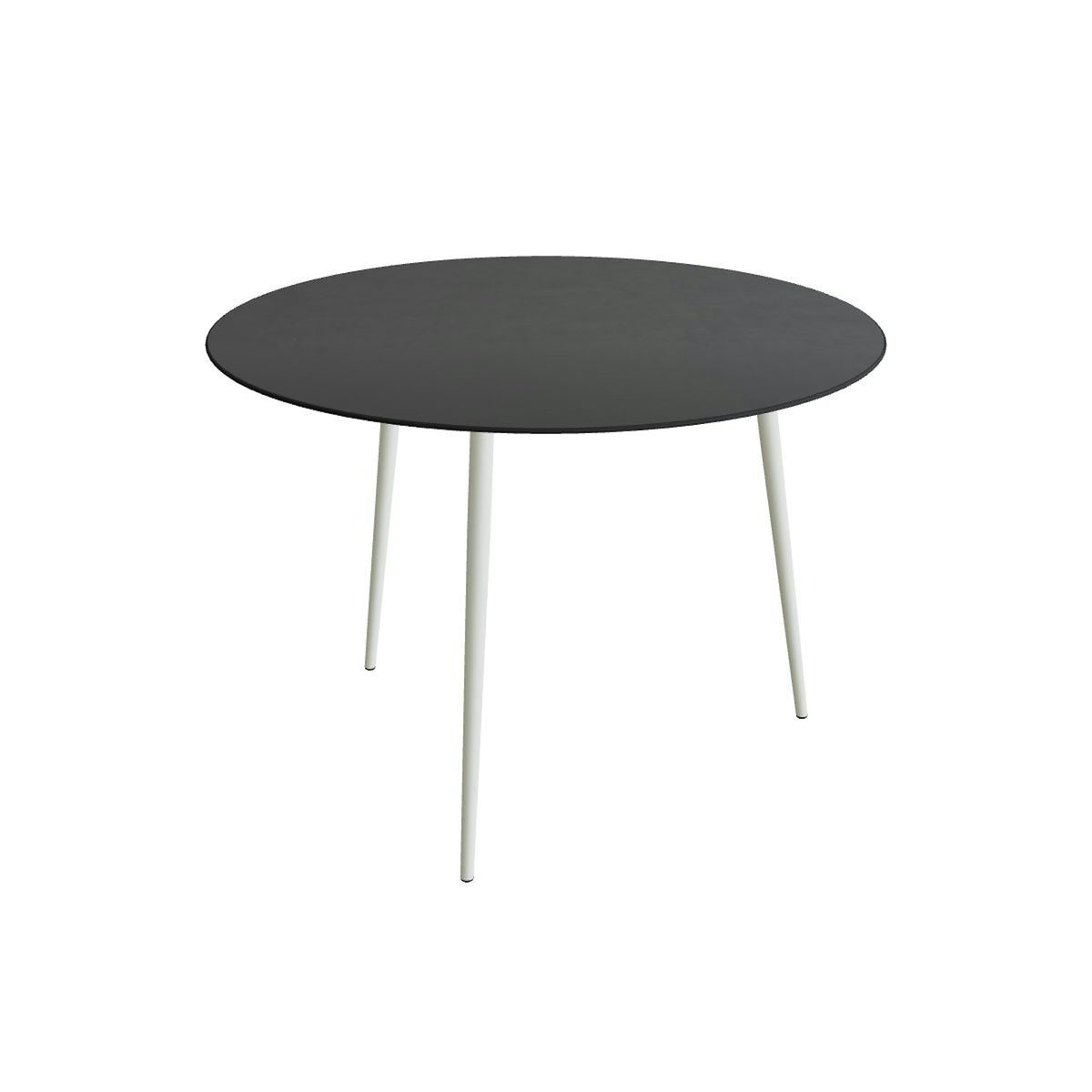 Royal Botania Styletto Bartisch rund 160 cm – Alu weiß · Keramik schwarz (black)