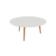 Royal Botania Styletto Low-Dining-Tisch rund 160 cm, Teakbeine, Keramik weiß (white)