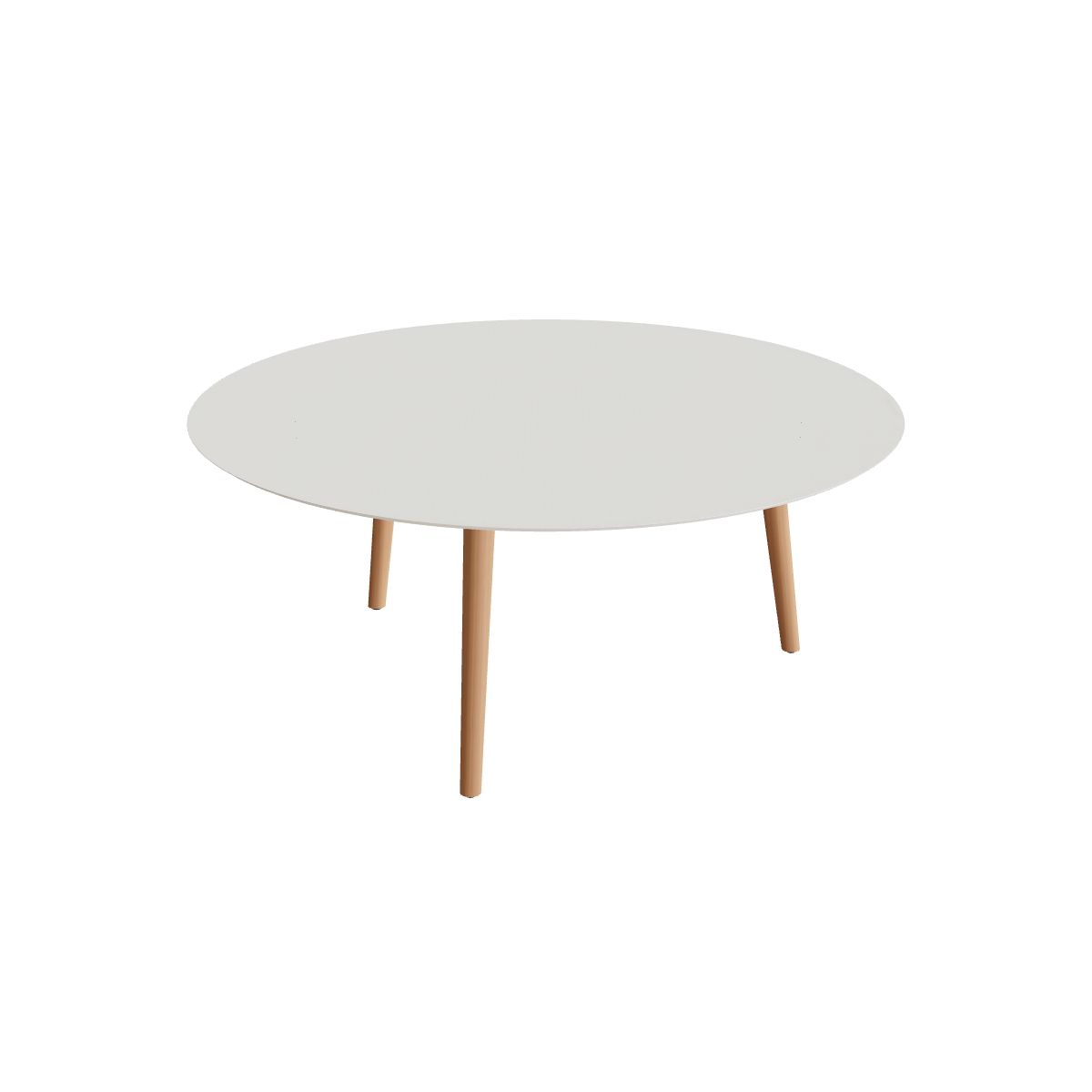 Royal Botania Styletto Low-Dining-Tisch rund 160 cm, Teakbeine, Keramik weiß (white)