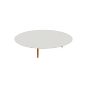 Royal Botania Styletto Loungetisch niedrig rund 160 cm, Teakbeine, Keramik weiß (white)