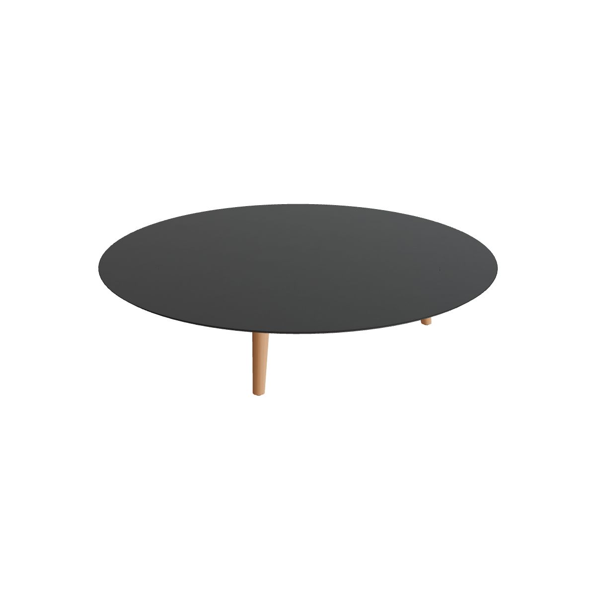 Royal Botania Styletto Loungetisch niedrig rund 160 cm, Teakbeine, Keramik schwarz (black)