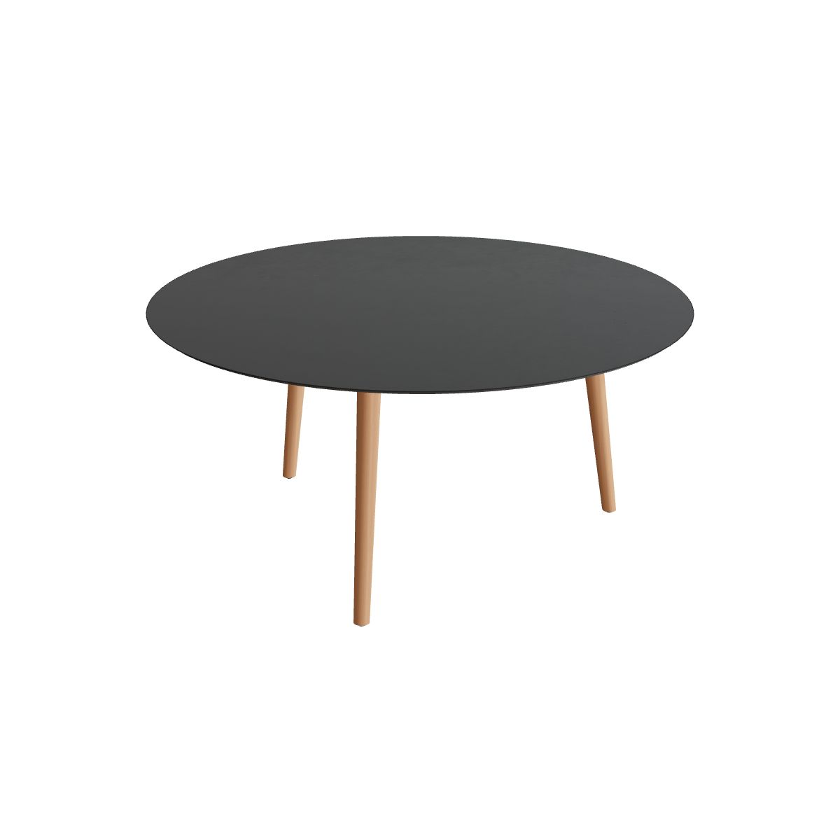 Royal Botania Styletto Esstisch rund 160 cm, Teakbeine, Keramik schwarz (black)