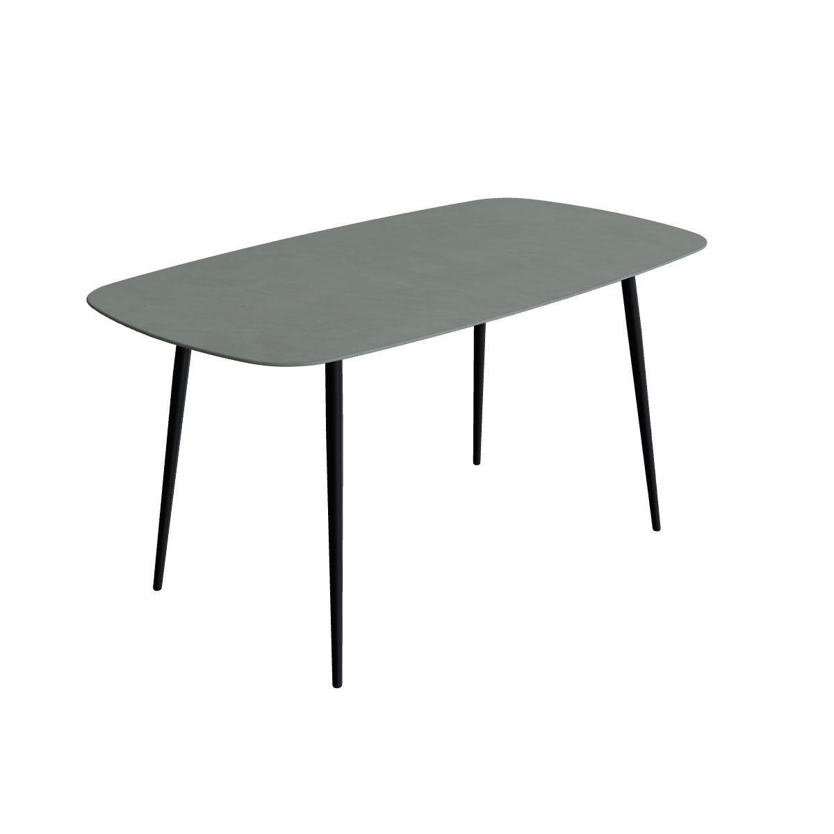 Royal Botania Styletto Bartisch oval 220 x 120 cm, Alu anthrazit, Keramik steingrün (Verdezza Amazon)
