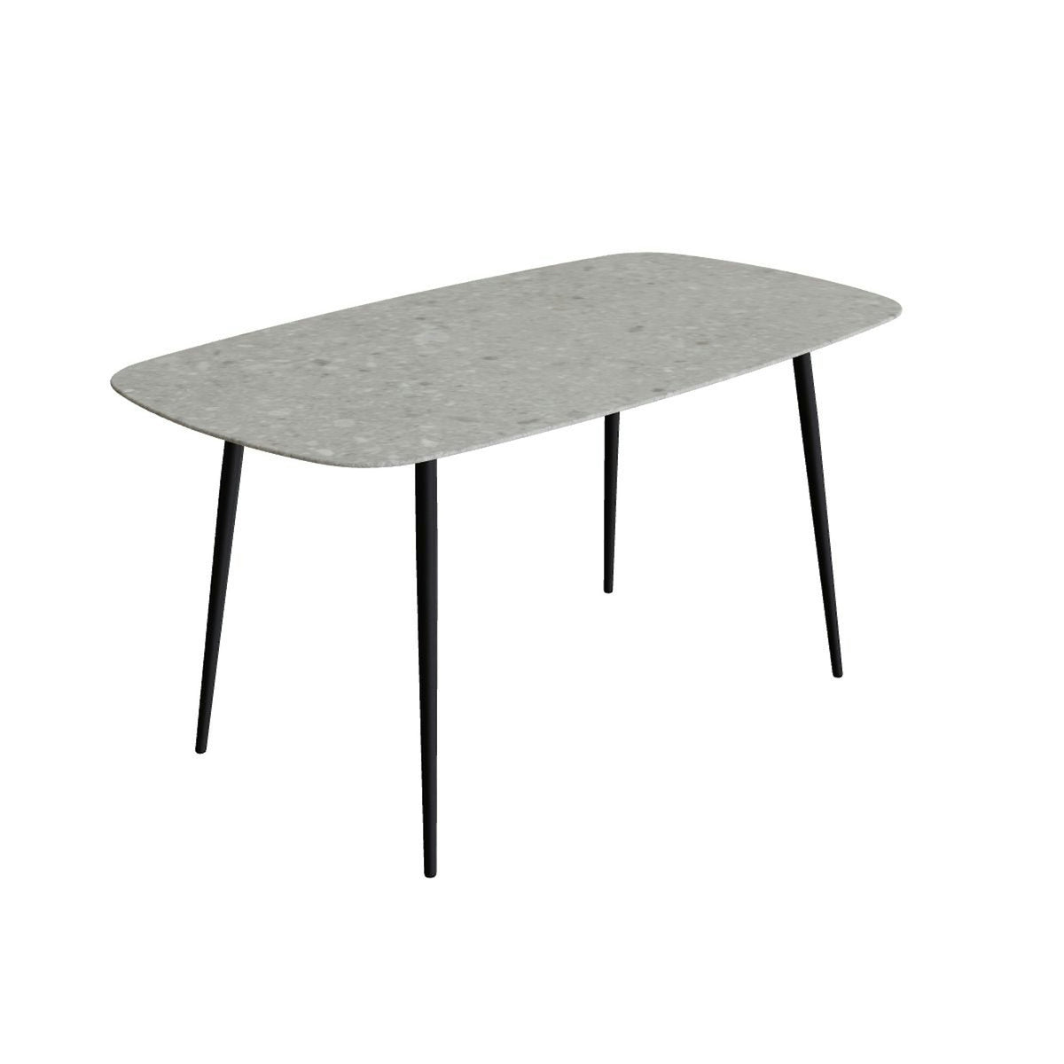Royal Botania Styletto Bartisch oval 220 x 120 cm – Alu bronze · Keramik grau gemustert (Ceppo Dolomitica)