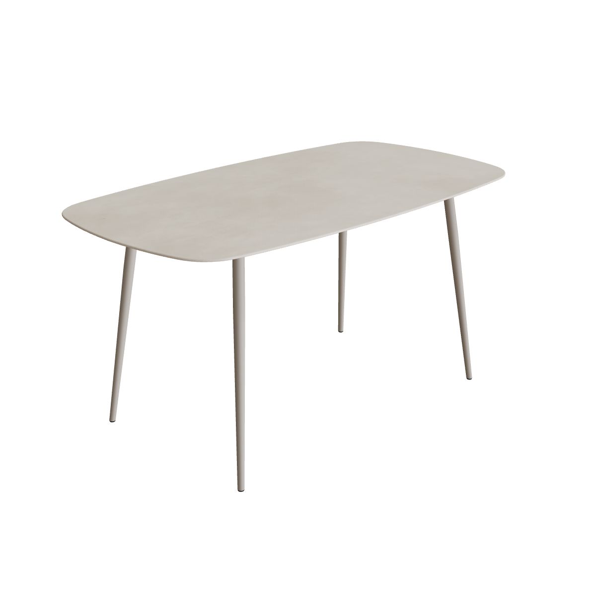 Royal Botania Styletto Bartisch oval 220 x 120 cm, Alu pebble, Keramik zementgrau (Cemento Luminoso)
