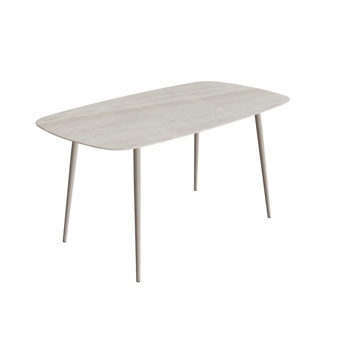Royal Botania Styletto Bartisch oval 220 x 120 cm, Alu pebble, Keramik grau-braun geädert (Strato Quartz)