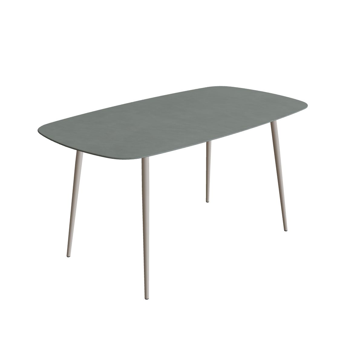 Royal Botania Styletto Bartisch oval 220 x 120 cm, Alu pebble, Keramik steingrün (Verdezza Amazon)