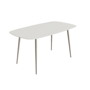 Royal Botania Styletto Bartisch oval 220 x 120 cm, Alu pebble, Keramik weiß (white)