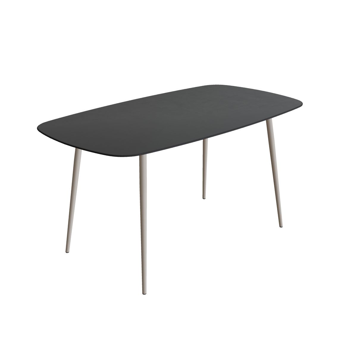 Royal Botania Styletto Bartisch oval 220 x 120 cm, Alu pebble, Keramik schwarz (black)
