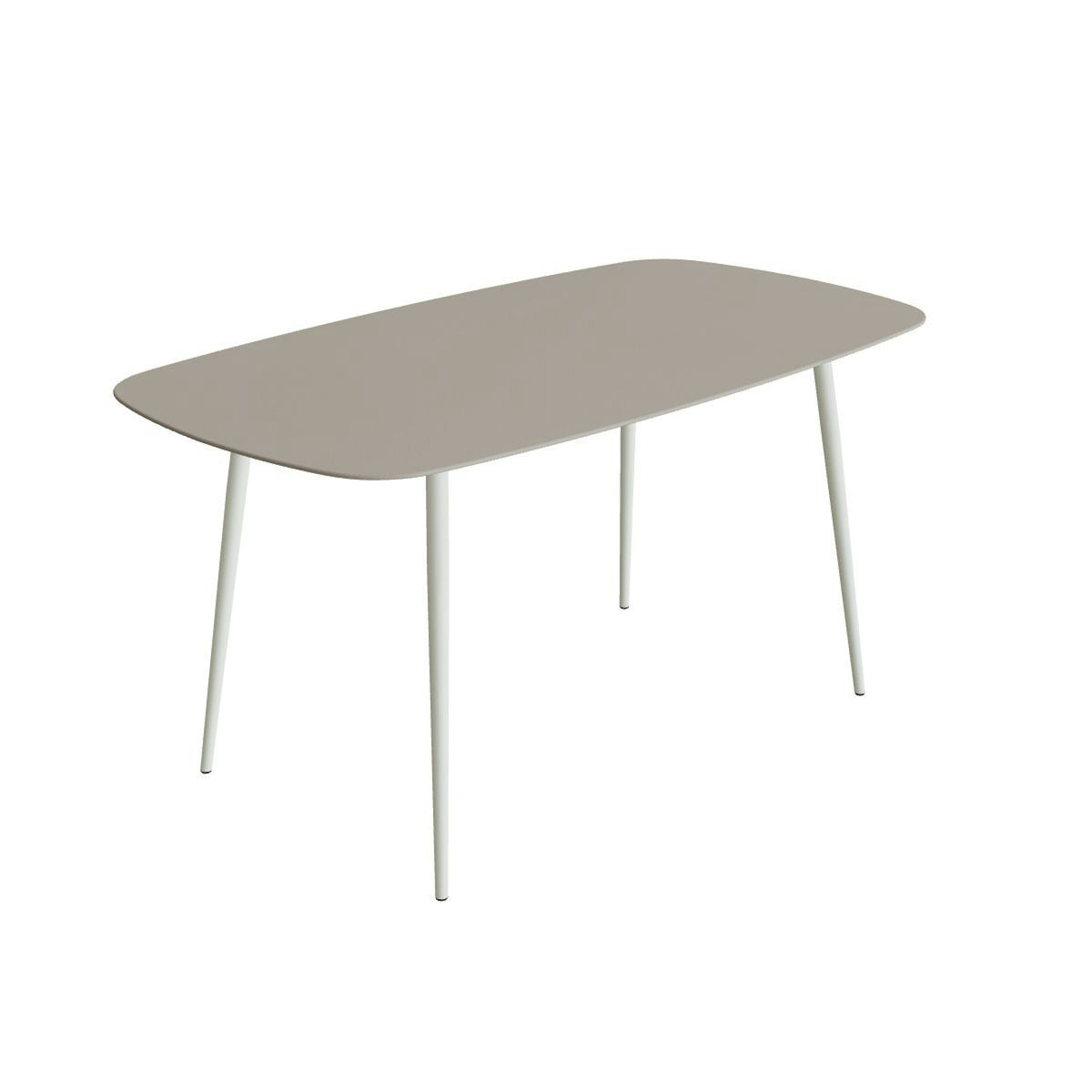 Royal Botania Styletto Bartisch oval 220 x 120 cm – Alu weiß · Keramik perlgrau (Pearl Grey)
