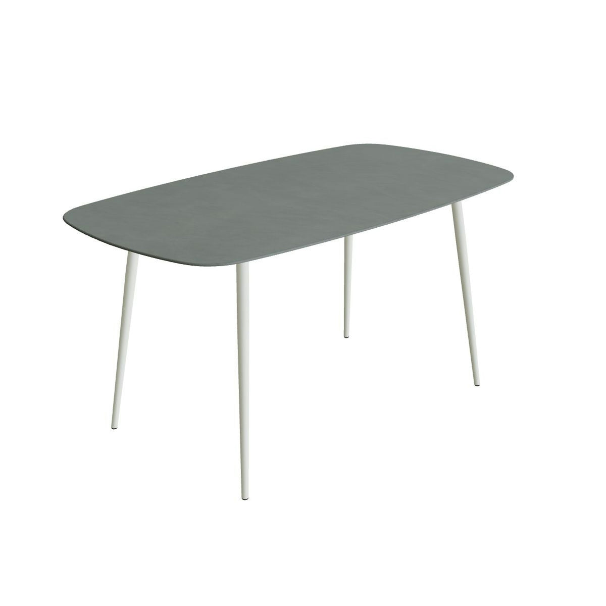 Royal Botania Styletto Bartisch oval 220 x 120 cm – Alu weiß · Keramik steingrün (Verdezza Amazon)