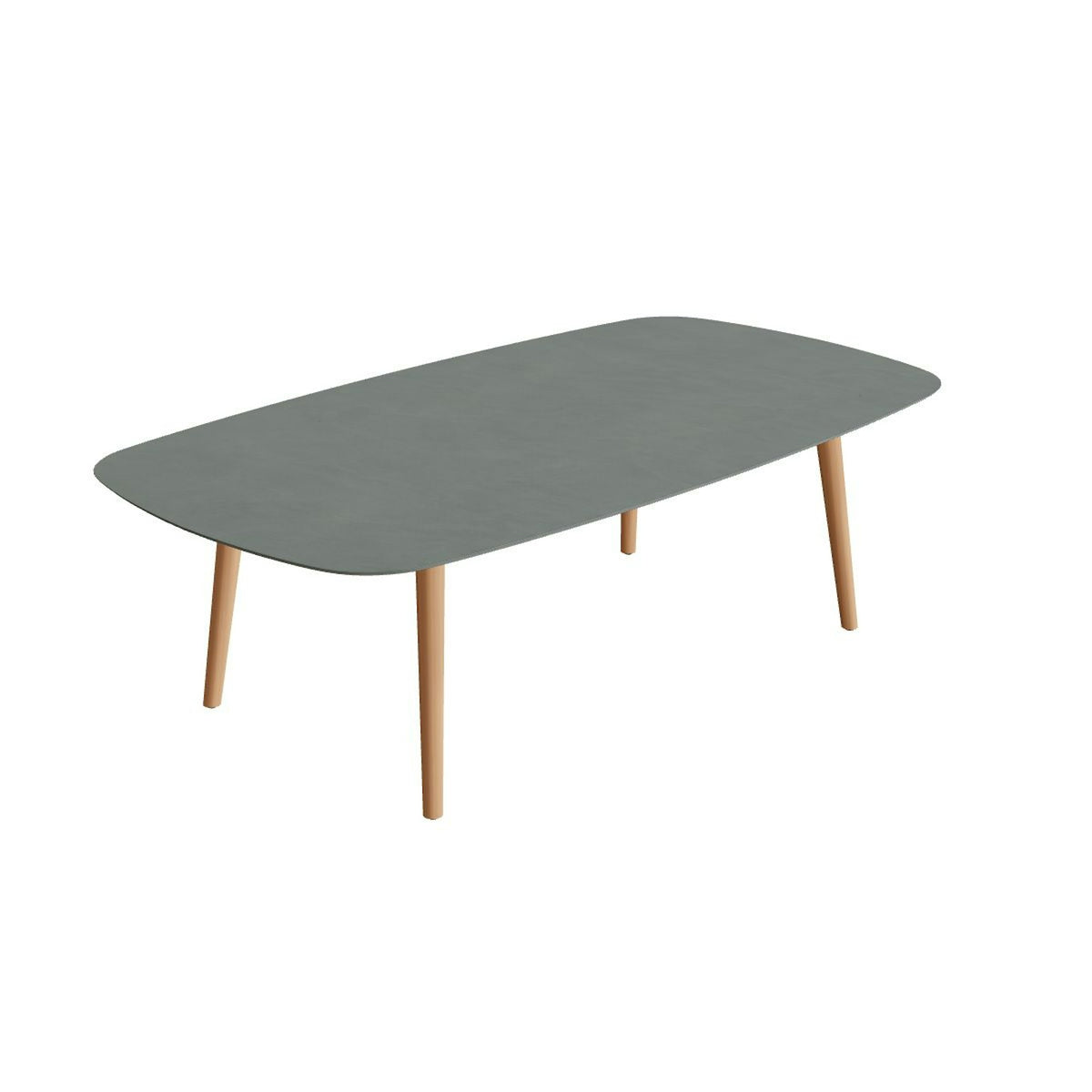 Royal Botania Styletto Low-Dining-Tisch oval 220 x 120 cm – Teakbeine · Keramik weiß (white)