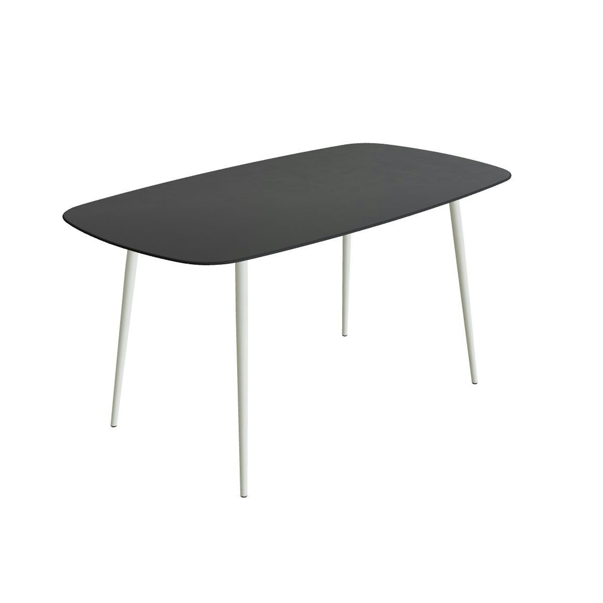 Royal Botania Styletto Bartisch oval 220 x 120 cm – Alu weiß · Keramik schwarz (black)