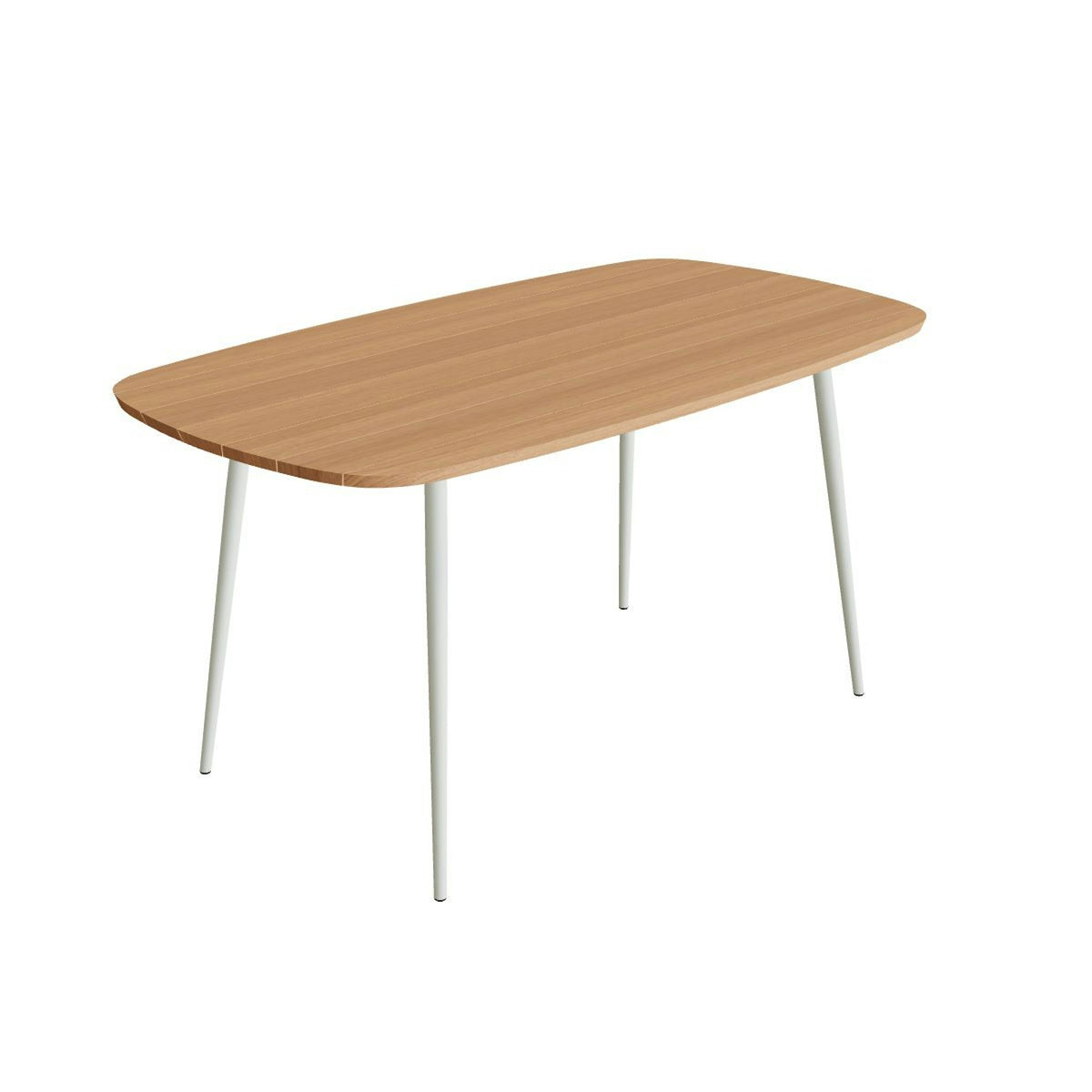 Royal Botania Styletto Bartisch oval 220 x 120 cm – Alu weiß · Teak