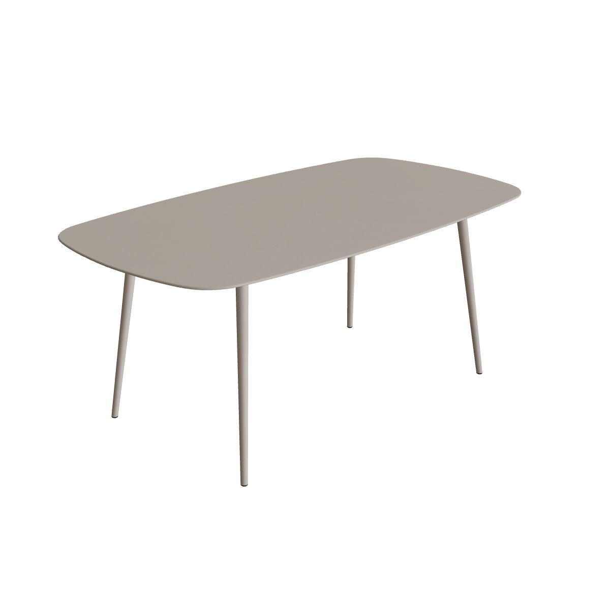Royal Botania Styletto Thekentisch oval 220 x 120 cm, Alu pebble, Keramik perlgrau (Pearl Grey)