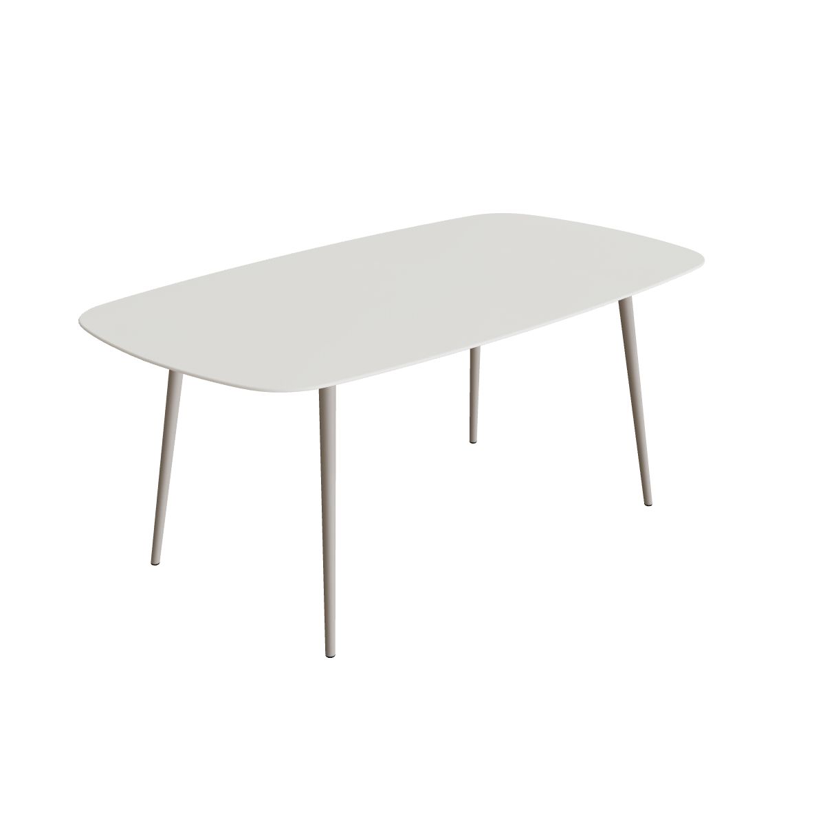 Royal Botania Styletto Thekentisch oval 220 x 120 cm, Alu pebble, Keramik weiß (white)