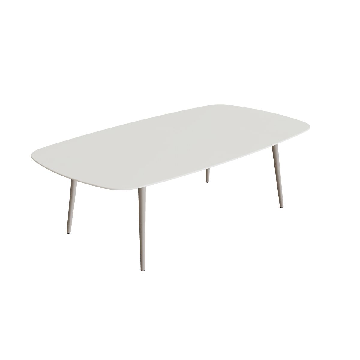 Royal Botania Styletto Low-Dining-Tisch oval 220 x 120 cm, Alu pebble, Keramik weiß (white)