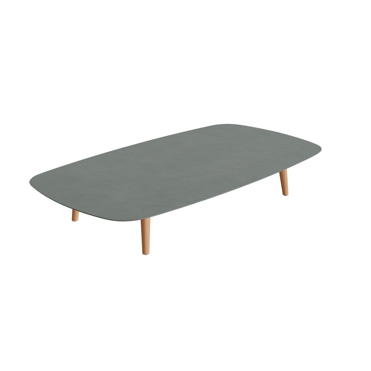 Royal Botania Styletto Loungetisch niedrig oval 220 x 120 cm, Teakbeine, Keramik steingrün (Verdezza Amazon)