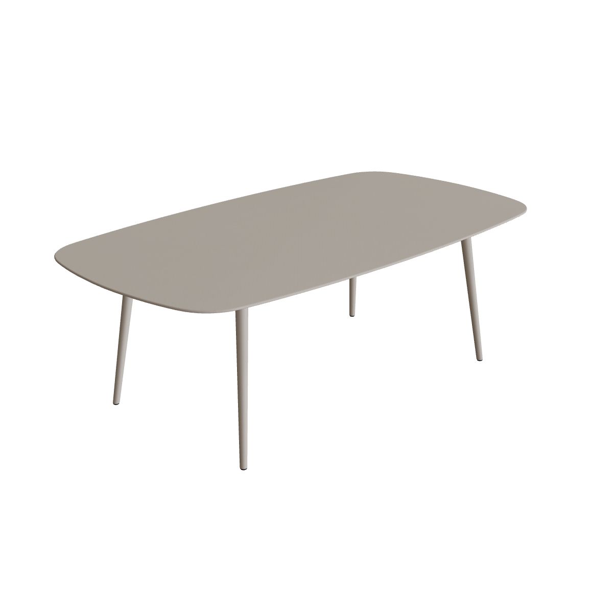 Royal Botania Styletto Esstisch oval 220 x 120 cm, Alu pebble, Keramik perlgrau (Pearl Grey)