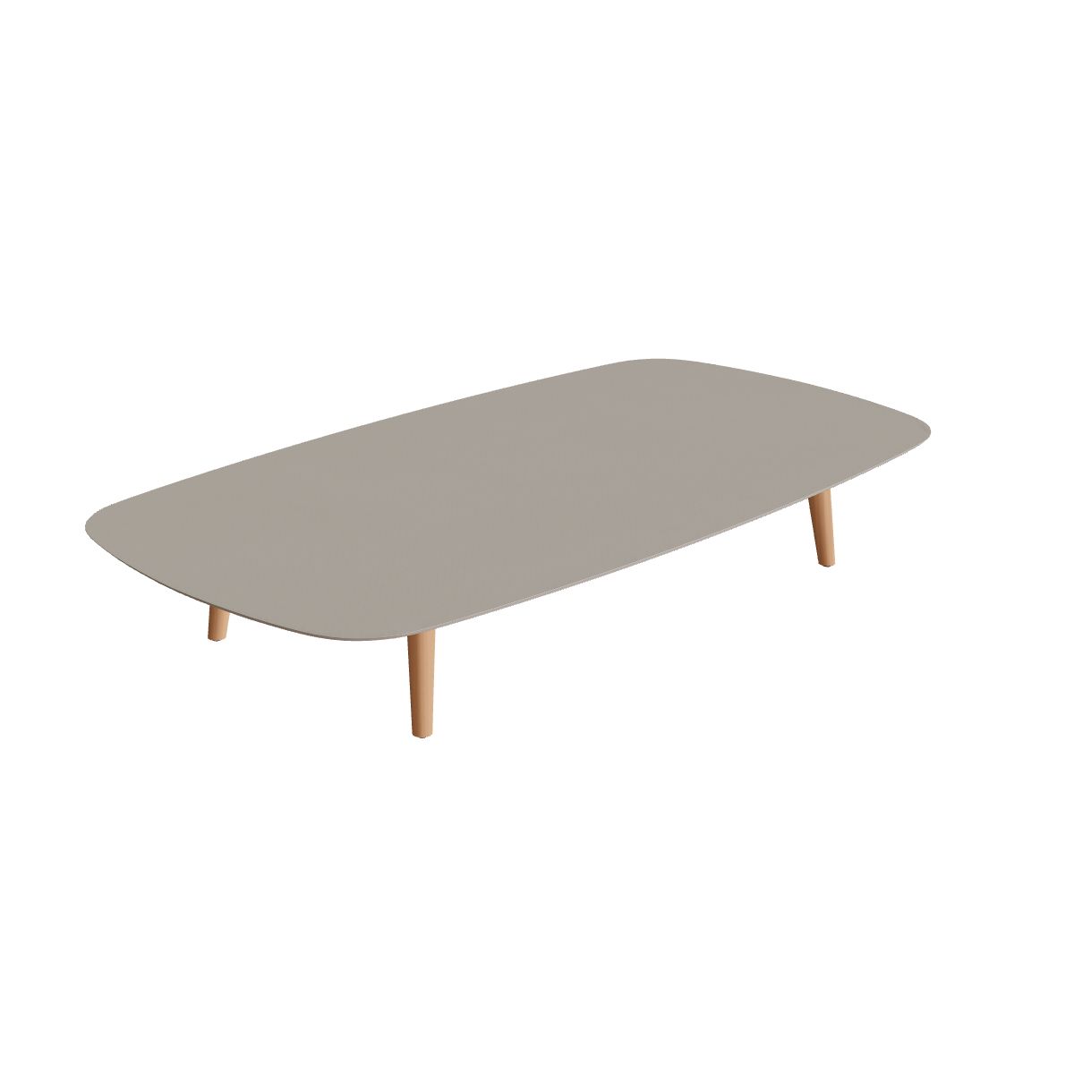 Royal Botania Styletto Loungetisch niedrig oval 220 x 120 cm, Teakbeine, Keramik perlgrau (Pearl Grey)