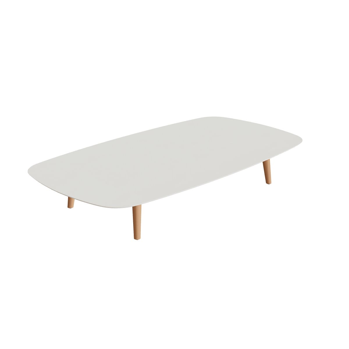 Royal Botania Styletto Loungetisch niedrig oval 220 x 120 cm, Teakbeine, Keramik weiß (white)
