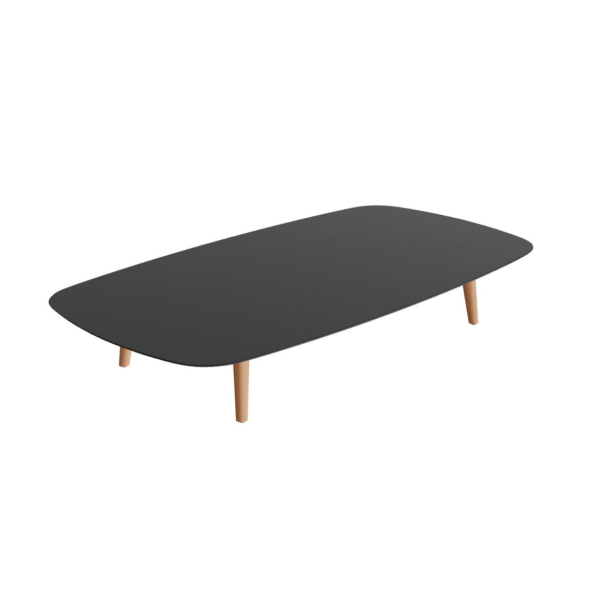Royal Botania Styletto Loungetisch niedrig oval 220 x 120 cm, Teakbeine, Keramik schwarz (black)