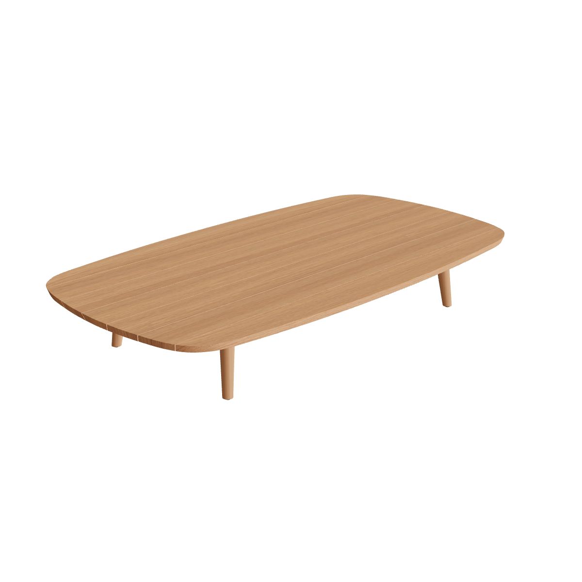 Royal Botania Styletto Loungetisch niedrig oval 220 x 120 cm, Teakbeine, Teak