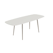 Royal Botania Styletto Bartisch oval 300 x 120 cm, Alu pebble, Keramik weiß (white)