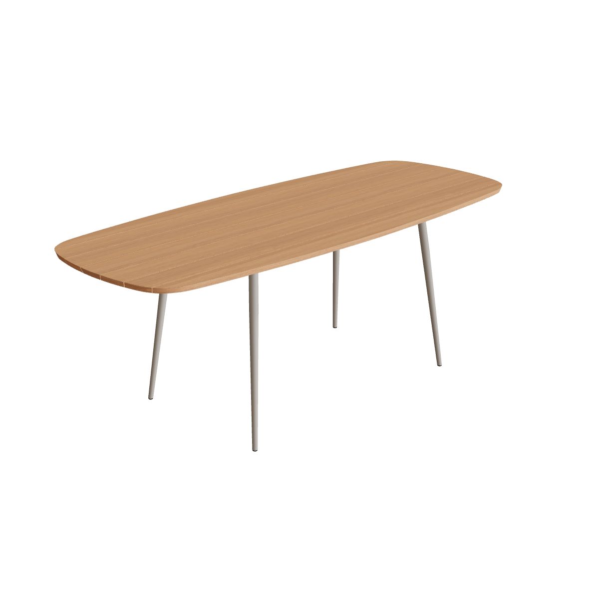 Royal Botania Styletto Bartisch oval 300 x 120 cm, Alu pebble, Teak