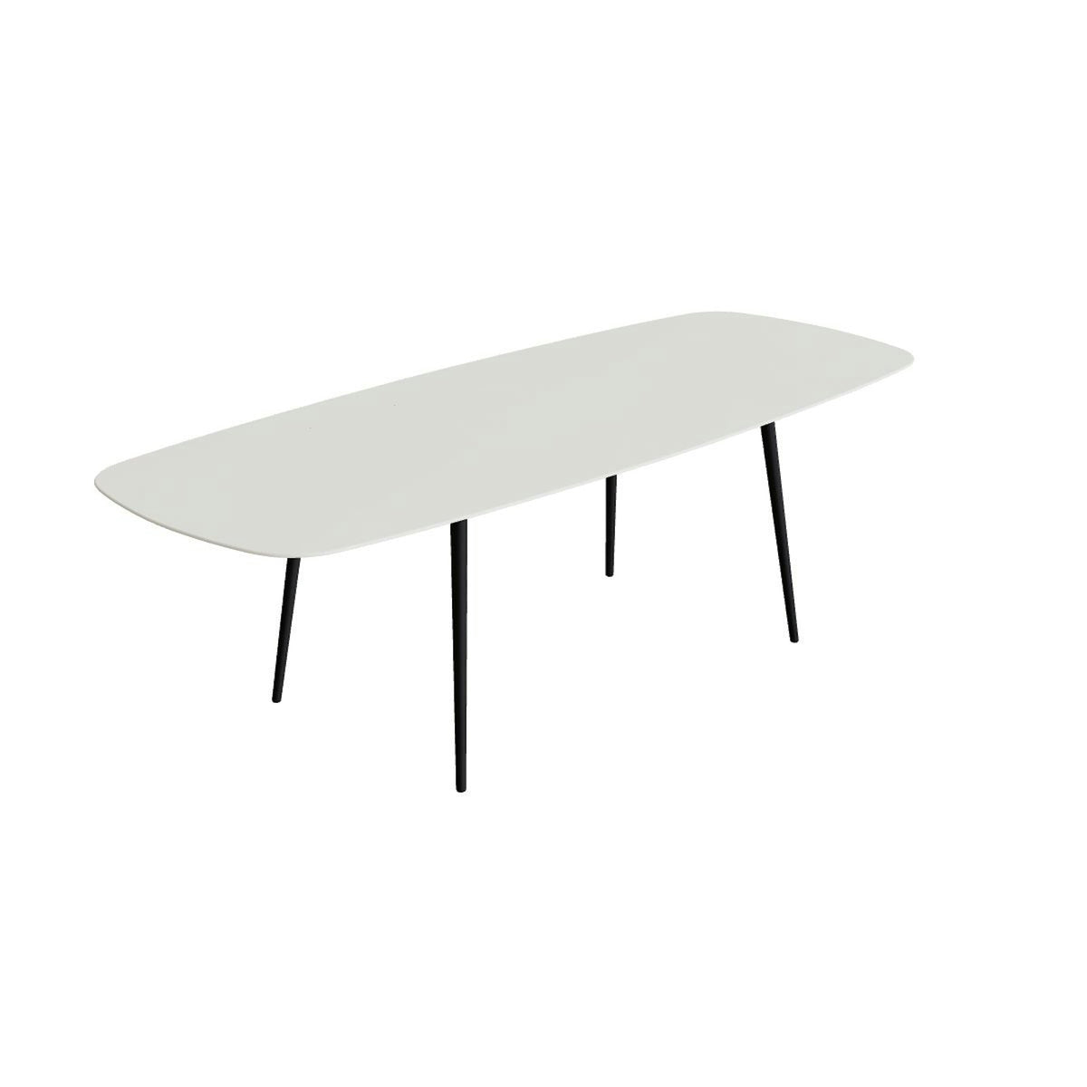 Royal Botania Styletto Thekentisch oval 300 x 120 cm – Alu bronze · Keramik weiß (white)