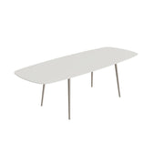 Royal Botania Styletto Thekentisch oval 300 x 120 cm, Alu pebble, Keramik weiß (white)