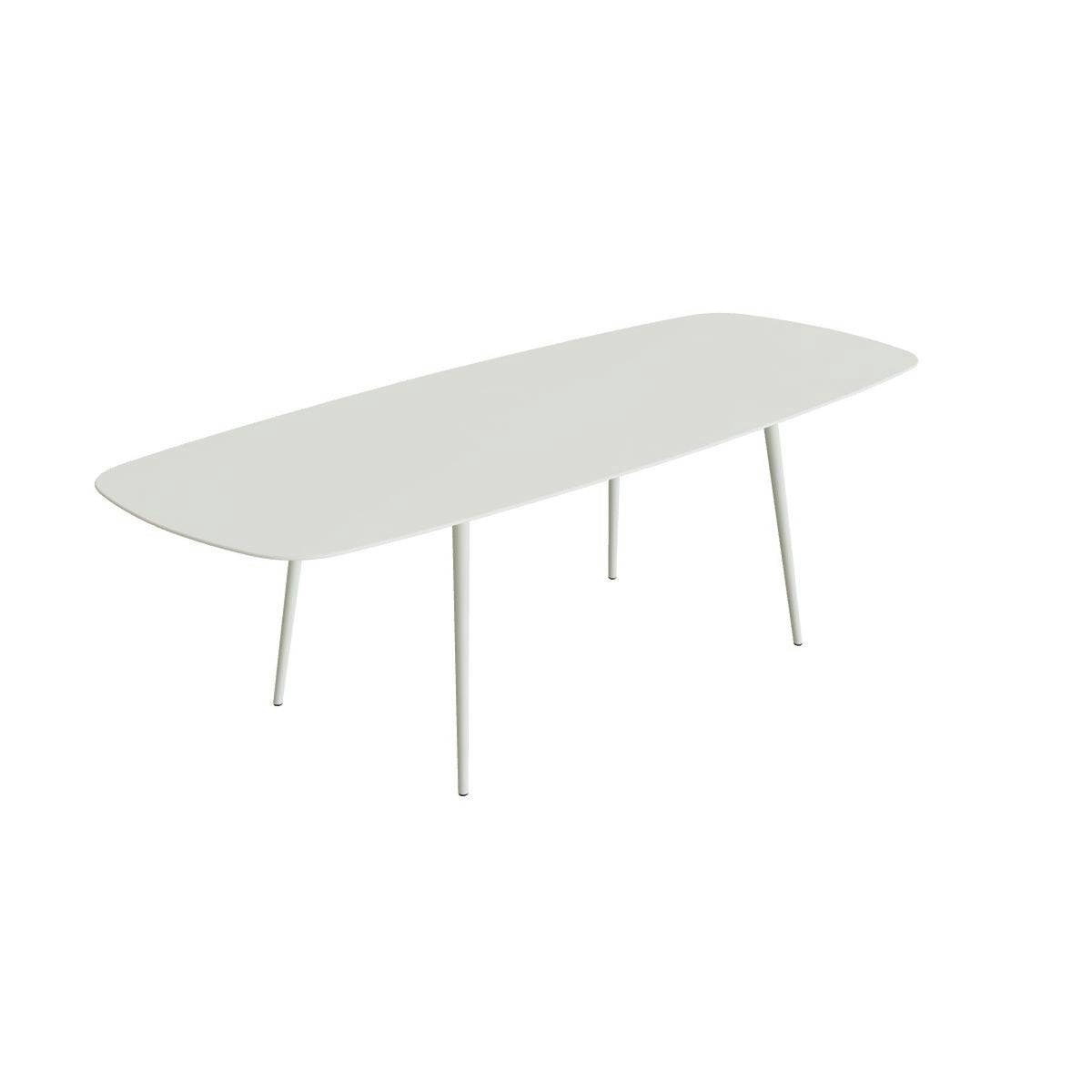 Royal Botania Styletto Thekentisch oval 300 x 120 cm – Alu weiß · Keramik weiß (white)