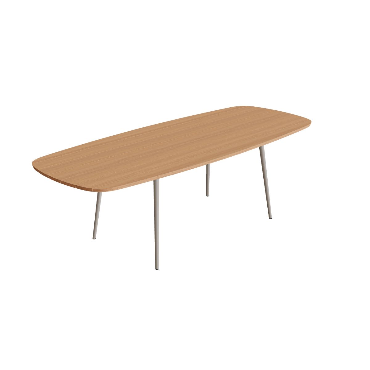 Royal Botania Styletto Thekentisch oval 300 x 120 cm, Alu pebble, Teak