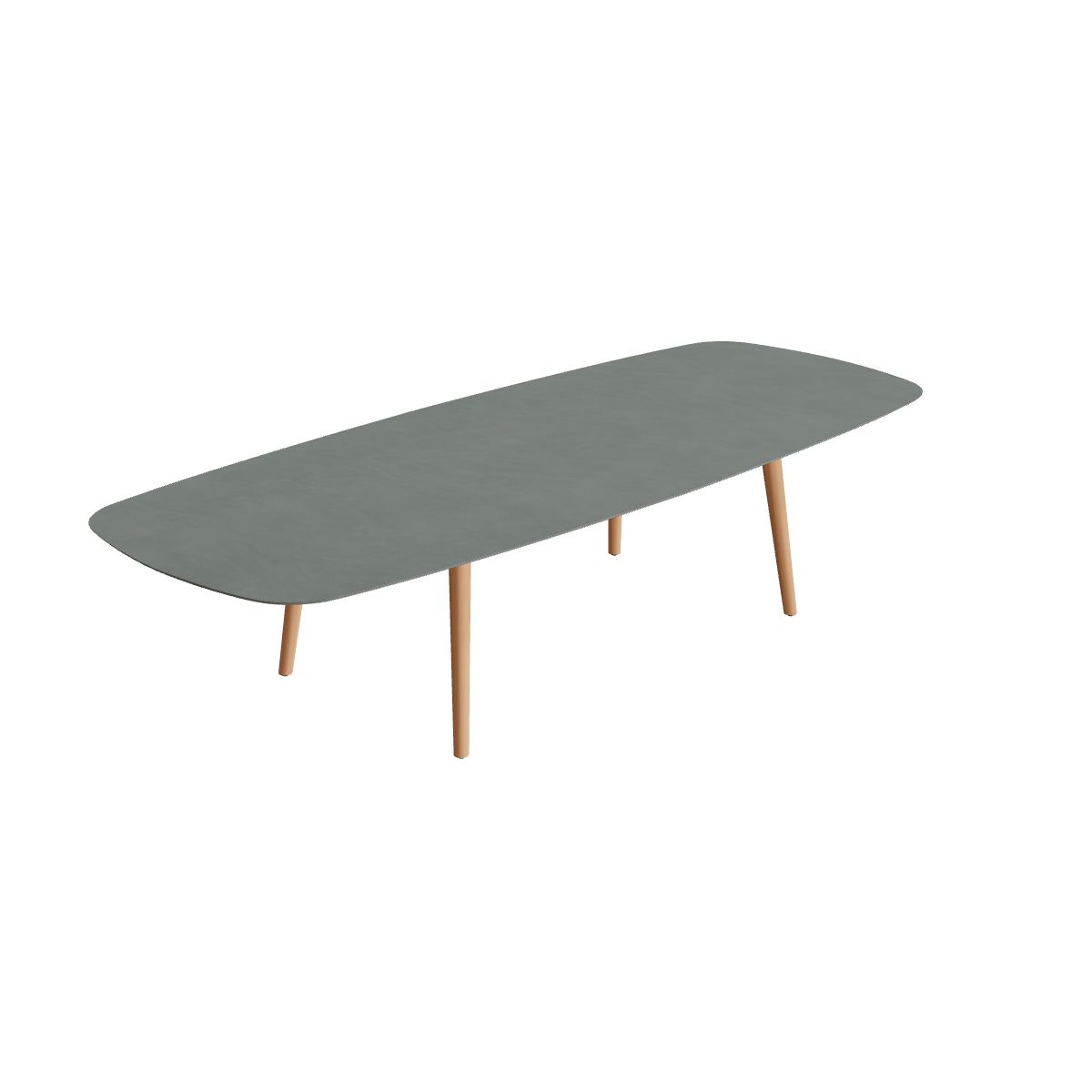 Royal Botania Styletto Low-Dining-Tisch oval 300 x 120 cm, Teakbeine, Keramik steingrün (Verdezza Amazon)