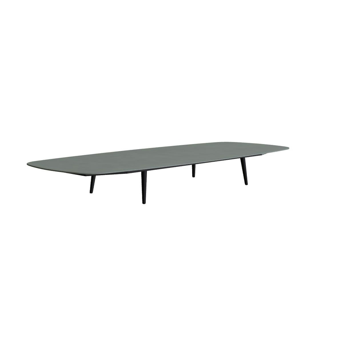 Royal Botania Styletto Loungetisch niedrig oval 300 x 120 cm – Alu bronze · Keramik steingrün (Verdezza Amazon)