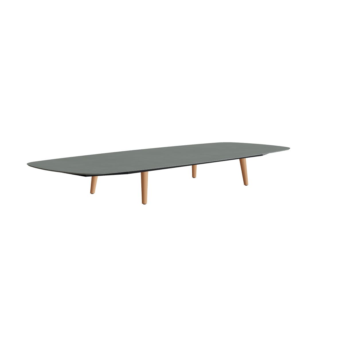 Royal Botania Styletto Loungetisch niedrig oval 300 x 120 cm, Teakbeine, Keramik steingrün (Verdezza Amazon)