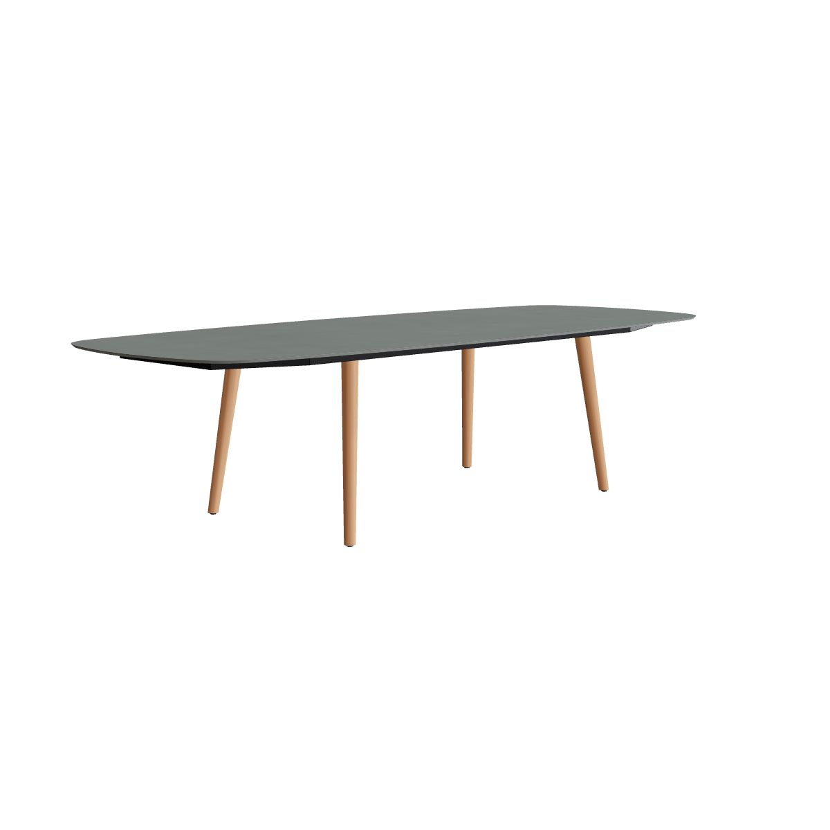 Royal Botania Styletto Esstisch oval 300 x 120 cm, Teakbeine, Keramik steingrün (Verdezza Amazon)