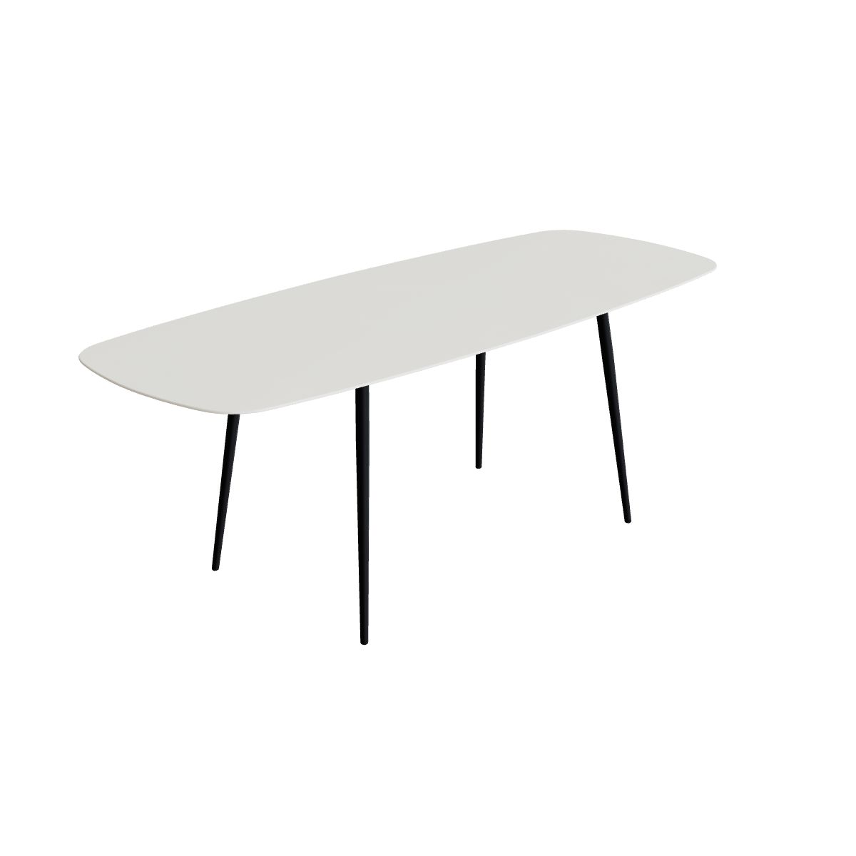 Royal Botania Styletto Bartisch oval 300 x 120 cm, Alu anthrazit, Keramik weiß (white)