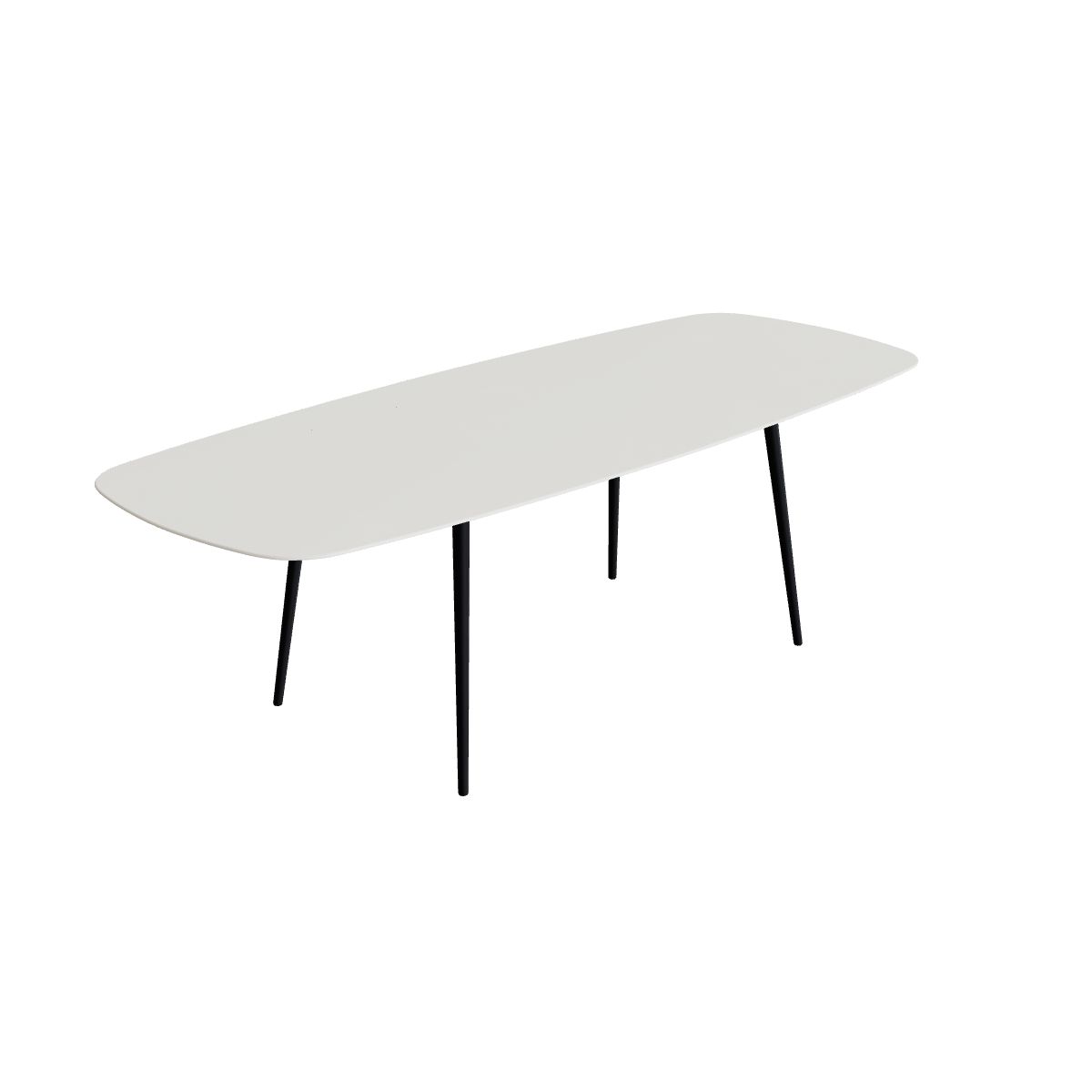 Royal Botania Styletto Thekentisch oval 300 x 120 cm, Alu anthrazit, Keramik weiß (white)