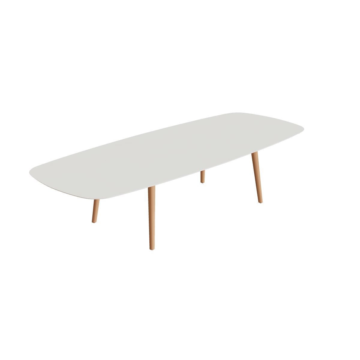 Royal Botania Styletto Low-Dining-Tisch oval 300 x 120 cm, Teakbeine, Keramik weiß (white)
