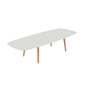 Royal Botania Styletto Low-Dining-Tisch oval 300 x 120 cm, Teakbeine, Keramik weiß (white)