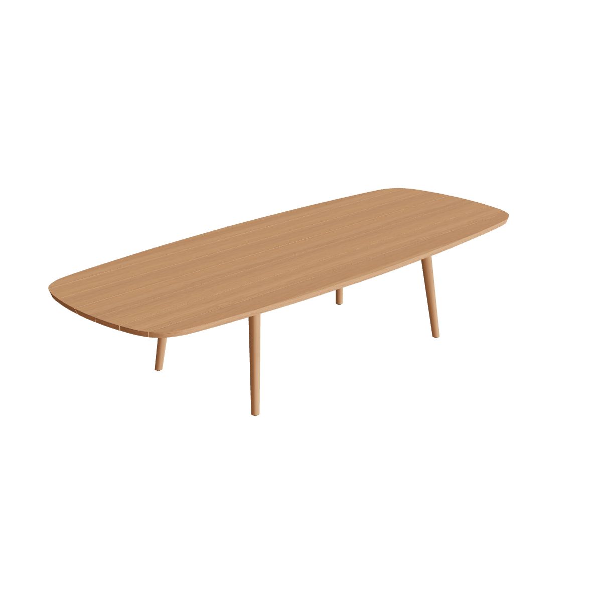Royal Botania Styletto Low-Dining-Tisch oval 300 x 120 cm, Teakbeine, Teak
