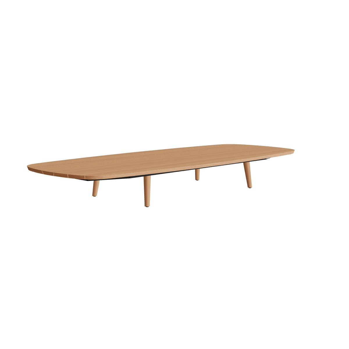 Royal Botania Styletto Loungetisch niedrig oval 300 x 120 cm, Teakbeine, Teak