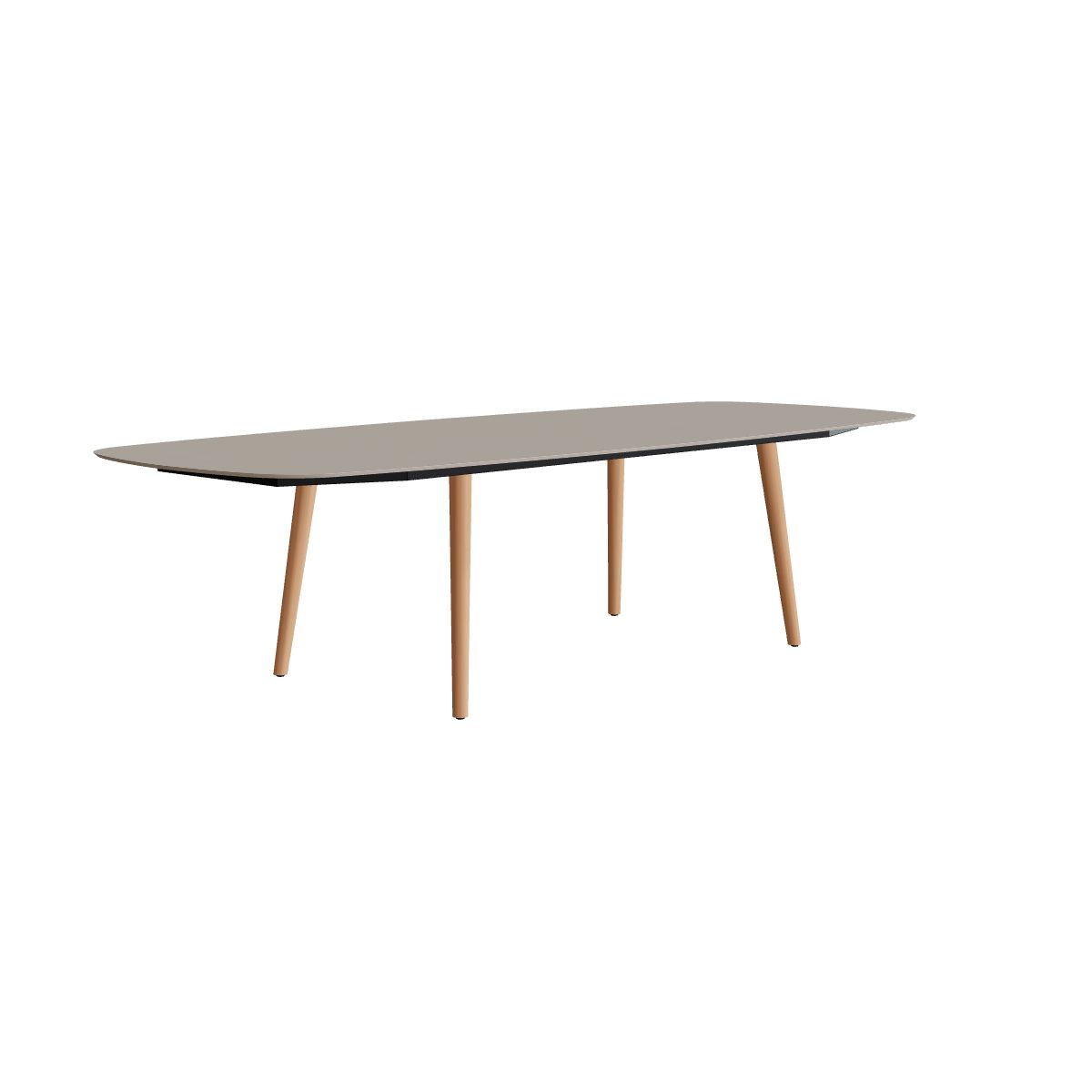 Royal Botania Styletto Esstisch oval 300 x 120 cm, Teakbeine, Keramik perlgrau (Pearl Grey)