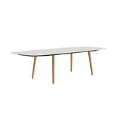 Royal Botania Styletto Esstisch oval 300 x 120 cm, Teakbeine, Keramik weiß (white)