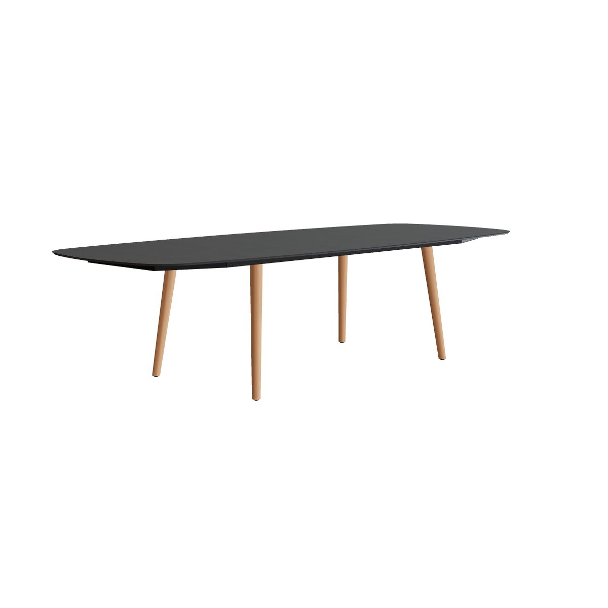 Royal Botania Styletto Esstisch oval 300 x 120 cm, Teakbeine, Keramik schwarz (black)