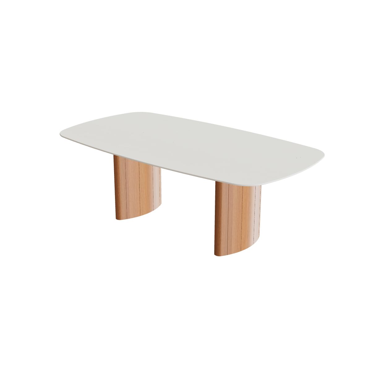 Royal Botania Regaliz Tisch oval 220 x 120 cm, Esstisch, Fuß Teak geölt, Keramik weiß (white)